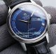 Replica Omega De Ville Watch White Dial Silver Bezel Blue Leather Strap 40mm (7)_th.jpg